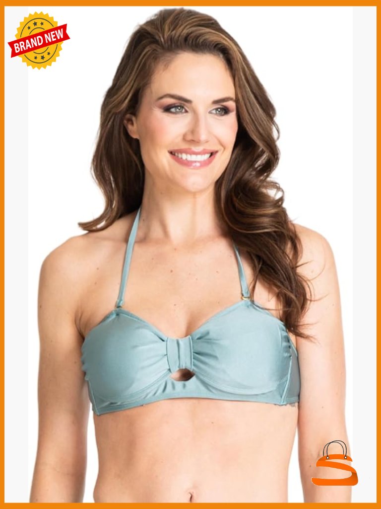 Bandeau Bikini Top & High-Waisted Bottom, Supportive Fit, M-L